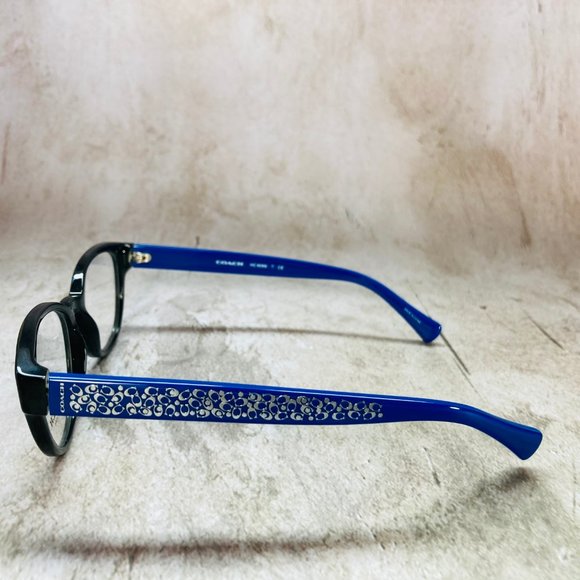Coach Oval Black Blue And Silver Eyeglasses Glasses Frames NWOT - Picture 8 of 12